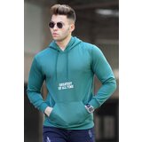Madmext Green Printed Hooded Sweatshirt 5292 Cene