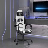  Vrtljivi gaming stol z oporo za noge belo in črno umetno usnje, (21377243) | Shoptok.si