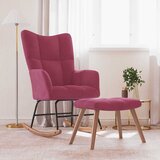 vidaXL gugalni stol s stolčkom vinsko rdeč žamet | Shoptok.si