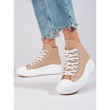 SHELOVET high platform sneakers beige