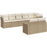 vidaXL 8-dijelni set vrtnih sofa od poliratana s jastucima bež | shoptok.hr