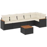 vidaXL 7-dijelni set vrtnih sofa od poliratana s jastucima crni | shoptok.hr