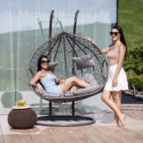 Kondela Viseči stol za dve osebi, siva, DALVEA 2 NEW | Shoptok.si