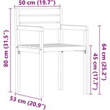  Vrtne stolice 2 kom 50x53x80 cm Masivno drvo akacije | shoptok.hr