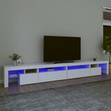 vidaXL TV omarica z LED lučkami bela 290x36,5x40 cm Cene