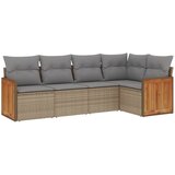 Maison Chic Seti vrtnega pohištva - Vrtna garnitura - Vrtni pohištvo set 5-delna z blazinami bež poli ratan, (21820975) | Shoptok.si