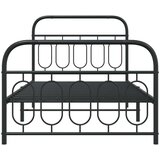 Metalni okvir kreveta uzglavlje i podnožje crni 100x190 cm | shoptok.hr