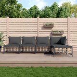 The Living Store Vrtna sedežna garnitura 5-delna z blazinami antracit poli ratan - Vrtna Sedežna Garnitura, (21477631) | Shoptok.si