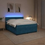  Boxspring krevet s madracem Plava 140 x 200 cm Baršun | shoptok.hr