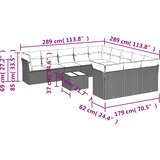  12-dijelni set vrtnih sofa od poliratana s jastucima crni | shoptok.hr