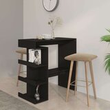 vidaXL Barska miza s policami črna 100x50x101,5 cm iverna plošča | Shoptok.si