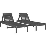  Ležaljke za sunčanje 2 kom sive 199,5x60x74 cm od borovine | Eponuda.com