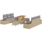 9 komada set sofe za vrt s jastučićima bež poli ratan akacija 2-sjedalo set sofe za vrt s jastučićima bež poli ratan 3 komada | shoptok.hr