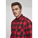 Urban Classics Side-Zip Long Checked Flanell Shirt blk/red Cene