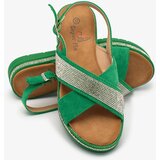 Resti Green women's eco-suede sandals with zircons Trikys | shoptok.hr