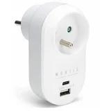DIVISOR DE REDE MONTIS USB A USB C PARA CELULAR E LAPTOP, BRANCO E CINZA MT147, (5000261416)
