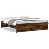 Furnova Posteljni okvir dimljeni hrast 200x200 cm inž. les in kovina, (21941004) | Shoptok.si