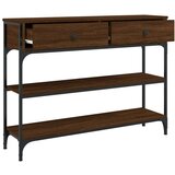  Konzolni stol smeđa boja hrasta 100x25x75 cm konstruirano drvo | shoptok.hr