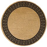 Artsy Doormats crni okrugli otirač od prirodnih kokosovih vlakana Greek Border, ⌀ 70 cm Cijene