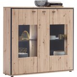 Livetastic VISOKA KOMODA, antracit, barve hrasta | Shoptok.si