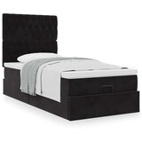 vidaXL Otomanski okvir kreveta s madracima crni 90x190cm baršunasti | shoptok.hr