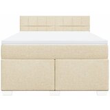  Krevet s oprugama i madracem krem 140x200 cm od tkanine | shoptok.hr