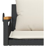  Klupa za ljuljanje s jastucima crna 109x62x40 cm od poliratana | Eponuda.com