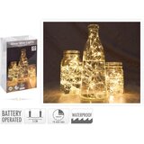  Svetlobna LED-veriga 20 toplo belih LED-sijalk srebrna žica baterij. napajanje u