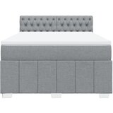  Krevet box spring s madracem svjetlosivi 140x200 cm od tkanine Slike