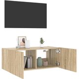  Zidni TV ormarić s LED svjetlima boja hrasta 80x35x31 cm | Eponuda.com