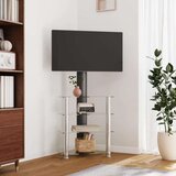  Kotno TV stojalo 4-nadstropno za 32-70" črno in srebrno | Shoptok.si