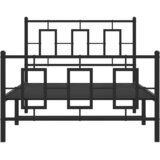  Metalni okvir kreveta uzglavlje i podnožje crni 100x200 cm | shoptok.hr