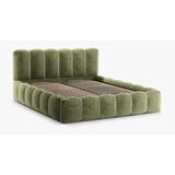 Micadoni Home Zeleni tapecirani bračni krevet s prostorom za odlaganje s podnicom 200x200 cm Lupine – | shoptok.hr