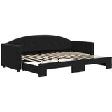  Dnevni krevet crni 80 x 200 cm baršunasti | shoptok.hr