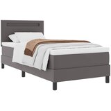 vidaXL Box spring krevet Siva 100 x 200 cm Umjetna koža - Siva 100 x 200 cm Jednostavan dizajn s LED | shoptok.hr