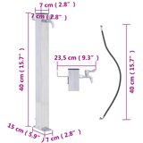  Vrtni stup za vodu 40 cm od nehrđajućeg čelika četvrtasti | shoptok.hr
