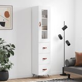vidaXL Visoka omara bela 34,5x34x180 cm inženirski les Cene