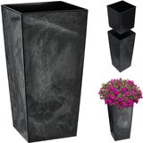 KADAX Vrtni lonec z vstavkom za rože velik visok črn 19x36 cm, (5000353622) u