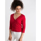 Yups Blouse made of ribbed knitted fabric tied red cene