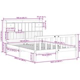 vidaXL Knjižna postelja brez vzmetnice vošč. rjava 160x200 cm borovina | Shoptok.si