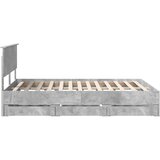  Krevetna konstrukcija s ladicama Betonski sivi 140 x 200 cm Slike