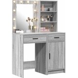  Set stola za oblačenje s LED s ladicama 2 pcs Siva Sonoma | shoptok.hr