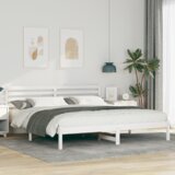 vidaXL konstrukcija postelje bela 200 x 200 cm masivno borovo les | Shoptok.si
