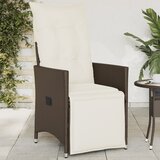 Maison Chic Nastavljiv Vrtni Stoli - Stol za vrt z blazino rjav poli ratan JS50, (21877565) | Shoptok.si