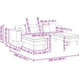  Kavč 3 pcs Temno zelena 250 x 188 x 76 cm Žamet, (5000208024) | Shoptok.si