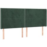 Maison Chic Posteljno vzglavje - Vzglavna omarica - Nočna omarica z ušesi temno zeleno 183x16x118/128 cm žamet, (21713015) | Shoptok.si