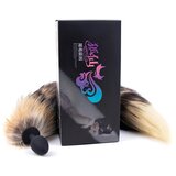 Sunfo - silikonski analni dildo z lisičjim repom (črno-rdeč) | Shoptok.si