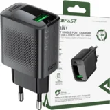 MREŽNI POLNILEC A90 GAN USB-A QC 18W ZA TELEFONE ČRN, (21974862)