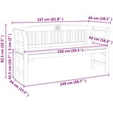  Klupa s ružama Prirodna 157 x 46 x 82,5 cm Čvrsto drvo akacije | shoptok.hr