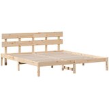  Krevetna konstrukcija Smeđa 200 x 200 cm Čvrsto borovo drvo | shoptok.hr
